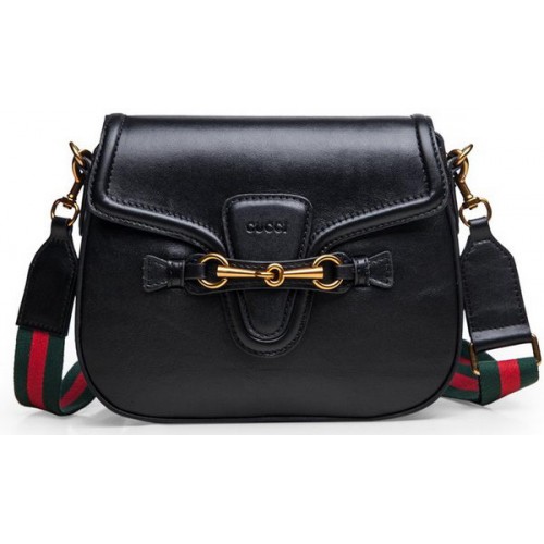 Gucci Lady Web Cuir de veau Sacs à bandoulière 383848 Noir