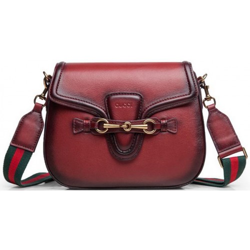 Gucci Lady Web Cuir de veau Sacs à bandoulière 383848 Bordeaux