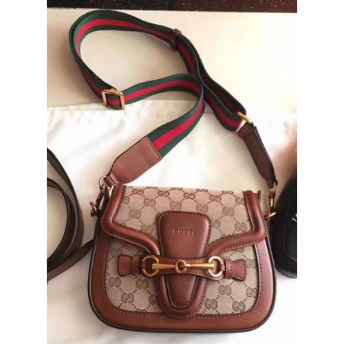 Gucci Lady Web GG Sac à bandoulière en toile 383821 Marron