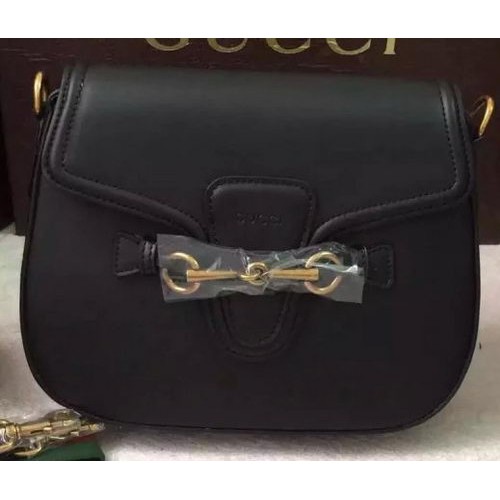 Gucci Lady Web Sac à bandoulière en cuir teinté à la main 380573 Noir