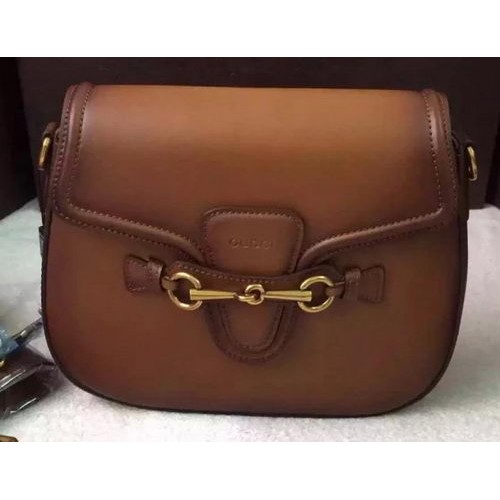 Gucci Lady Web Sac à bandoulière en cuir teinté à la main 380573 Marron
