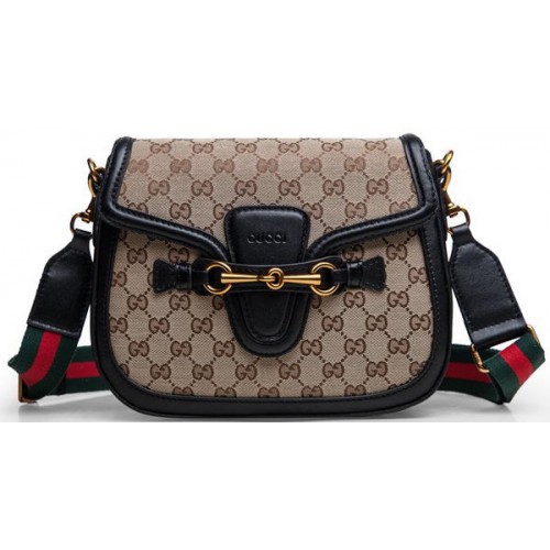 Gucci Lady Web Original GG Canvas Sacs à bandoulière 383848 Noir