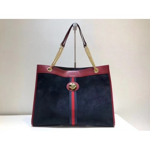 Gucci Grand cabas à tête de tigre 537219 Bleu Royal