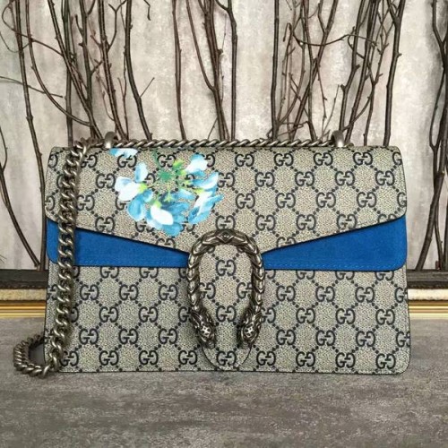 Gucci Moyen Dionysus GG Sac à bandoulière en toile 400249 Bleu