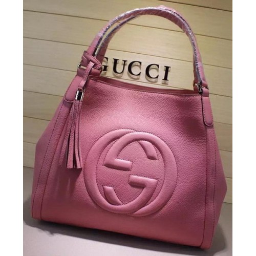 Gucci Moyen Soho Sac à Bandoulière Cuir de Veau 282309 Rose