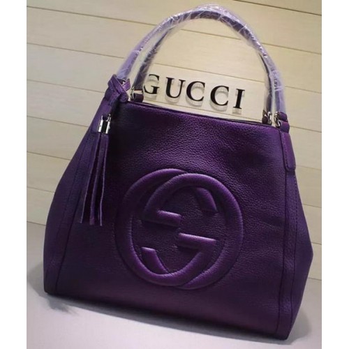 Gucci Medium Soho Sac à Bandoulière Cuir de Veau 282309 Violet