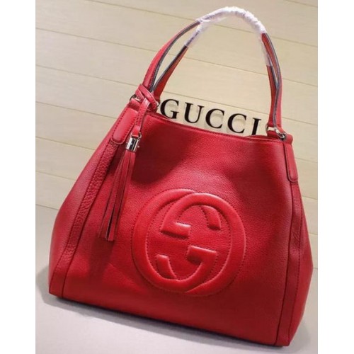 Gucci Moyen Soho Sac à Bandoulière Cuir de Veau 282309 Rouge