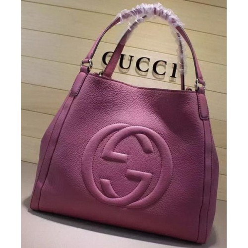 Gucci Moyen Soho Sac à Bandoulière Cuir De Veau 282309 Rose