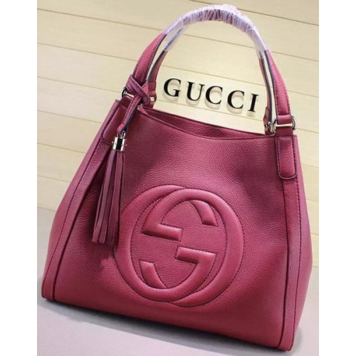 Gucci Medium Soho Sac à bandoulière en cuir de veau 282309 Rose
