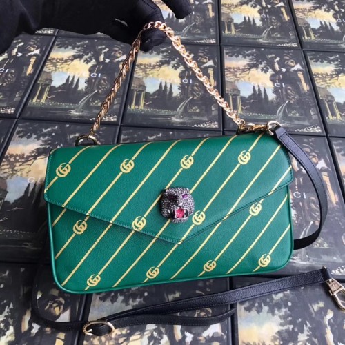 Gucci Sac à bandoulière double moyen 524822 vert