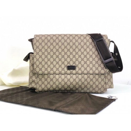 Sac à langer Gucci Messenger GG Plus 211131 Gris