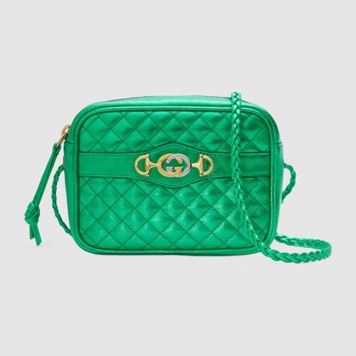 Gucci Mini sac en cuir laminé 534950 vert