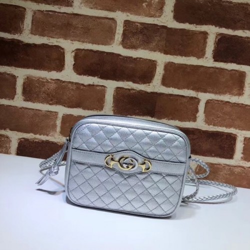 Gucci Mini sac en cuir laminé 534950 argent