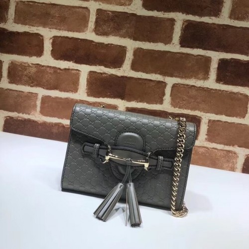 Gucci Mini sac en cuir 449636 gris