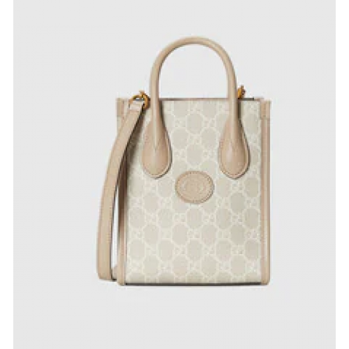 Gucci Mini sac fourre-tout avec Interlocking G 671623 Beige