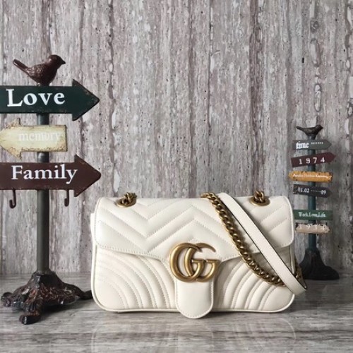 Gucci Now GG Marmont Matelasse Sac à bandoulière 443496 OffWhite