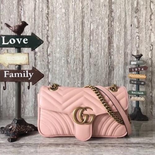 Gucci Now GG Marmont Matelasse Sac à bandoulière 443496 Rose