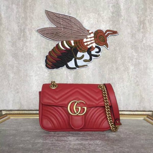 Gucci Now GG Marmont Mini sac à bandoulière 446744 Rouge