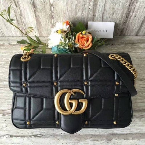 Gucci Now Marmont Mmatelasse Sac à bandoulière 443496 Noir