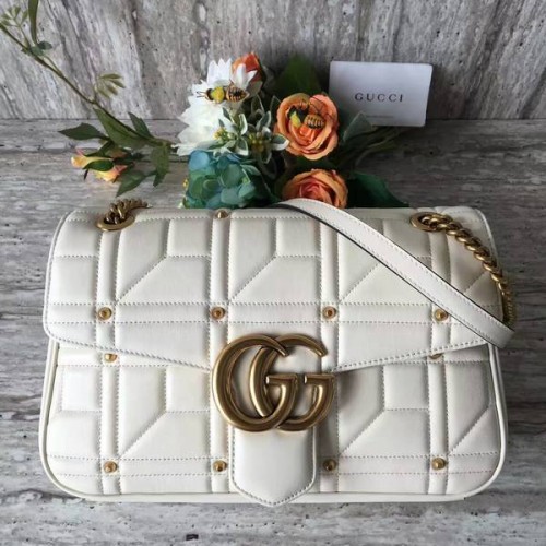 Gucci Now Marmont Mmatelasse Sac à bandoulière 443496 Blanc