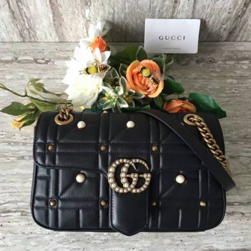 Gucci Now Marmont Mmatelasse Sac à bandoulière 443497 Noir