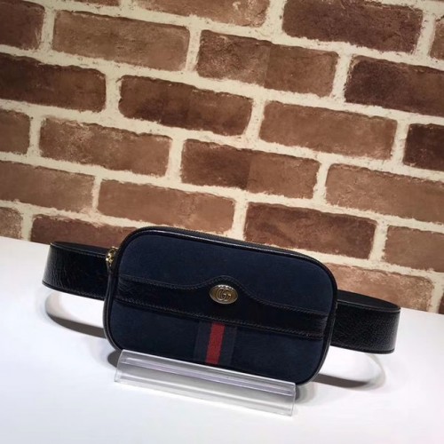 Gucci Sac ceinture en cuir nubuck 519308 Royal Blue&black