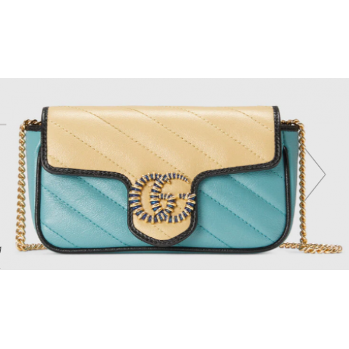 Gucci Online Exclusive GG Marmont mini sac 574969 bleu clair