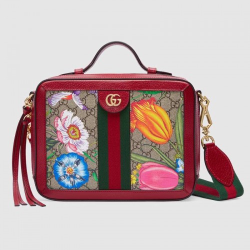 Gucci Ophidia GG Flora petit sac à bandoulière 550622 rouge