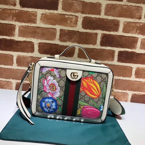 Gucci Ophidia GG Flora petit sac à bandoulière 550622 blanc