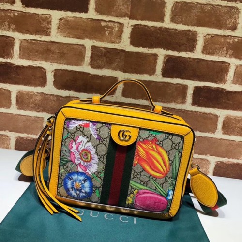 Gucci Ophidia GG Flora petit sac à bandoulière 550622 jaune