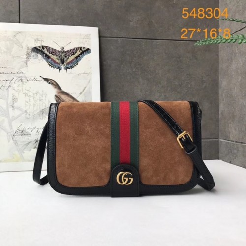 Gucci Ophidia GG Supreme petit sac à bandoulière en daim 548304 marron