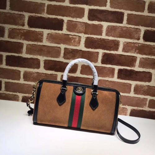Gucci Ophidia sac à main moyen 524532 Daim marron