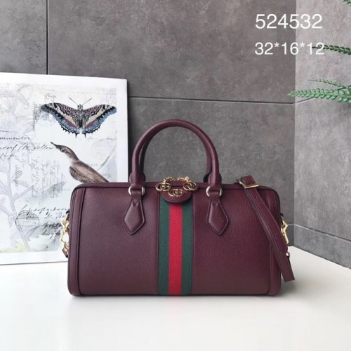 Gucci Ophidia sac à poignée supérieure moyen 524532 Bordeaux