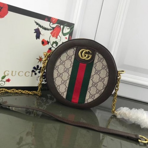 Gucci Ophidia mini GG sac à bandoulière rond 171285 marron