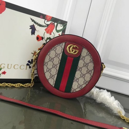 Gucci Ophidia mini GG sac à bandoulière rond 171285 rouge