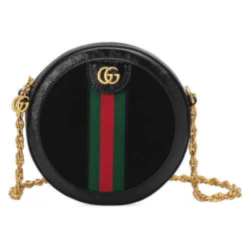 Gucci Ophidia mini sac à bandoulière rond 550618 Daim noir