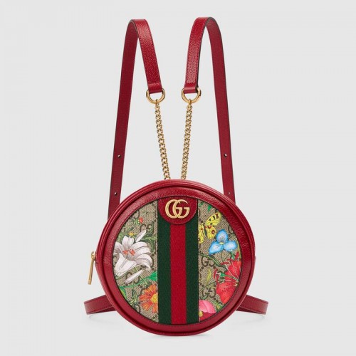 Gucci série Ophidia GG fleur Mini sac à dos 598661 rouge