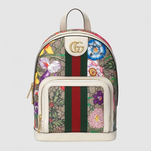 Gucci Ophidia série GG fleur petit sac à dos 547965 blanc