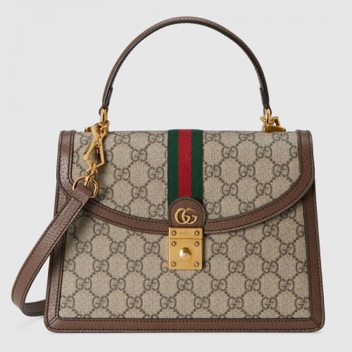 Gucci Ophidia petit sac à main avec bande Web 651055 marron