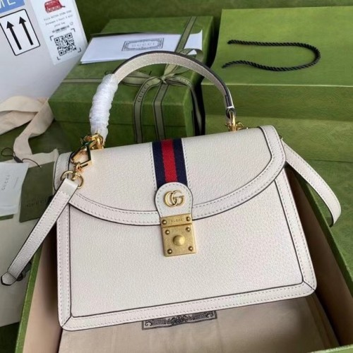 Gucci Ophidia petit sac à main avec Web 651055 blanc