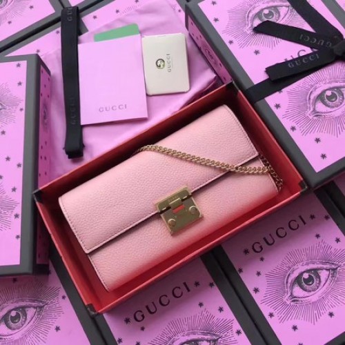 Gucci Padlock Continental Wallet Cuir de veau 453506 Rose