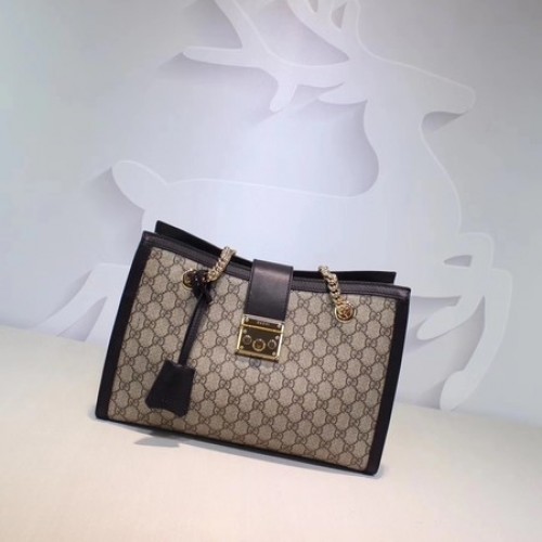Gucci Padlock GG Supreme Sac à bandoulière en toile 479197 Noir