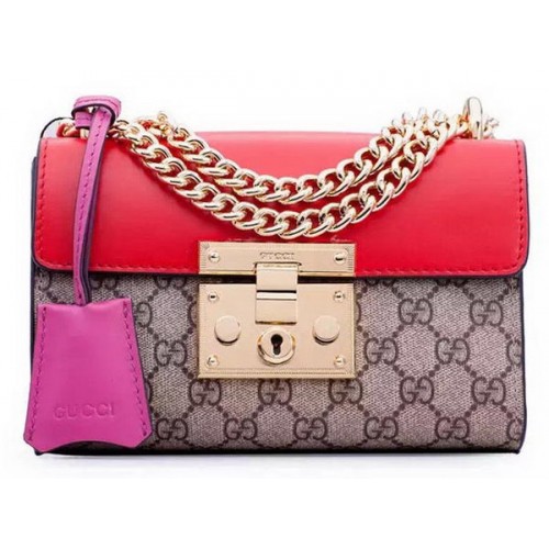 Gucci Padlock GG Supreme Sacs à bandoulière 409487 Rouge