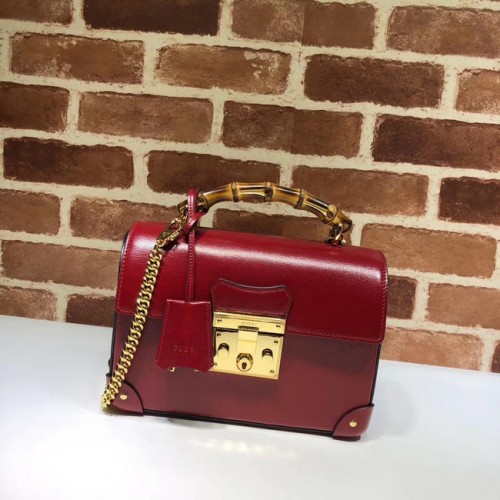 Gucci Padlock GG petit sac à dos à bandoulière en bambou 603221 rouge