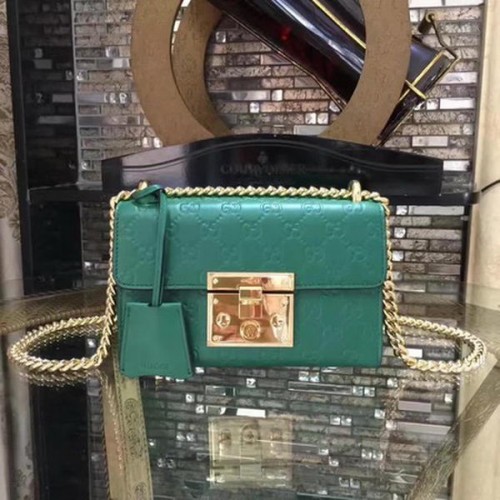 Gucci Cadenas Gucci Signature Mini Sac à bandoulière 409487 Vert