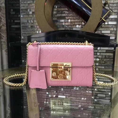 Gucci Cadenas Gucci Signature Mini Sac à bandoulière 409487 Rose