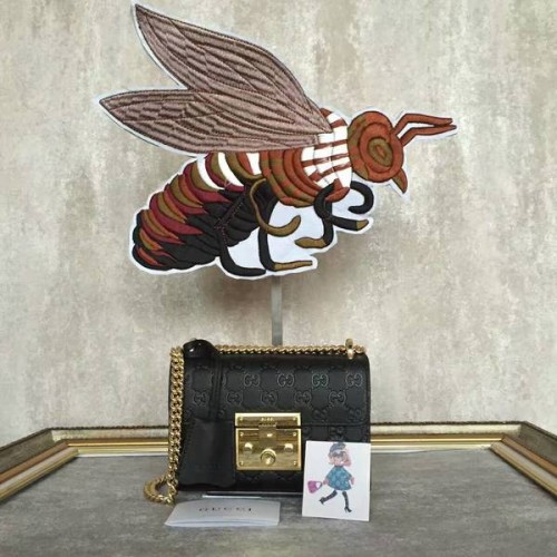 Gucci Cadenas Gucci Signature Mini Sac à bandoulière 409487A Noir