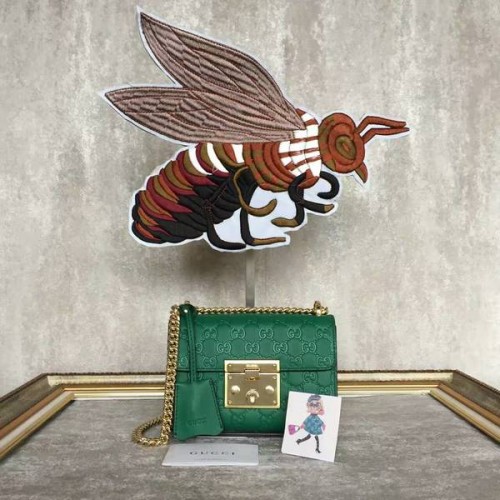 Gucci Cadenas Gucci Signature Mini Sac à bandoulière 409487A Vert