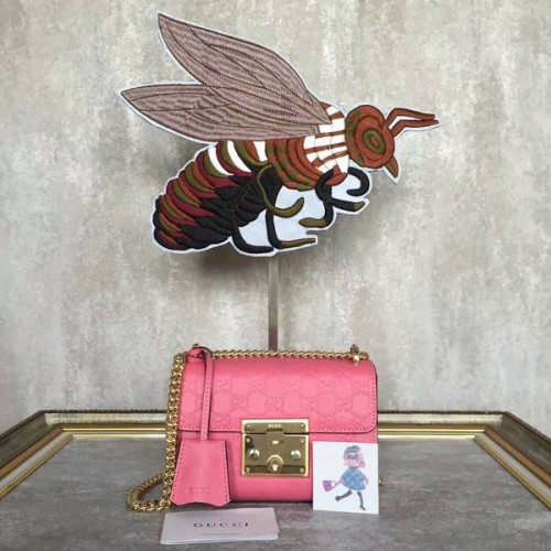 Gucci Cadenas Gucci Signature Mini Sac à bandoulière 409487A Rose