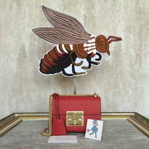 Gucci Cadenas Gucci Signature Mini Sac à bandoulière 409487A Rouge